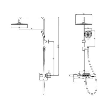 Душевая система с термостатом Azario (Азарио) Piano AZ-678U87ZA8-1DA1K17A-JR3A50AC хром