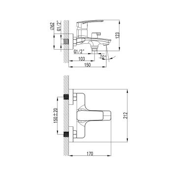 Душевой набор для ванны и душа Azario (Азарио) CS00091094 хром