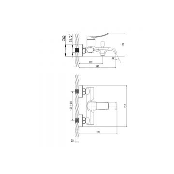 Смеситель для ванны и душа с полным душевым набором Azario (Азарио) Ability AZ-VRY238331C хром