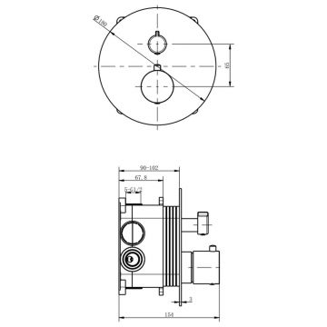 Смеситель термостатический для душа скрытого монтажа Excellent (Экселент) Pi AREX.1248CR хром