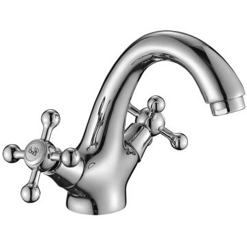 Смеситель для раковины Decoroom (Декорум) DR54011 двуручный для умывальника монолитный, хром