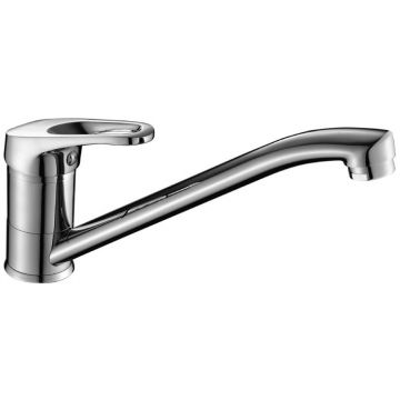 Смеситель для кухни Decoroom (Декорум) DR37018 одноручный для кухни с поворотным изливом, хром
