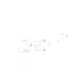 Смеситель для ванны Rush (Раш) Melos с коротким изливом (SUS1101-44) сатин