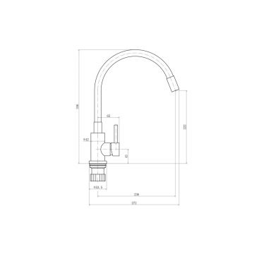 Смеситель для кухни с гибким изливом Fashun (Фашун) A54101N-12A, серый