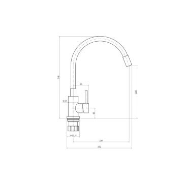 Смеситель для кухни с гибким изливом Fashun (Фашун) A54101N-15A, бежевый