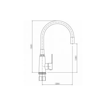 Смеситель для кухни с гибким изливом Fashun (Фашун) A54301-15, сатин/бежевый
