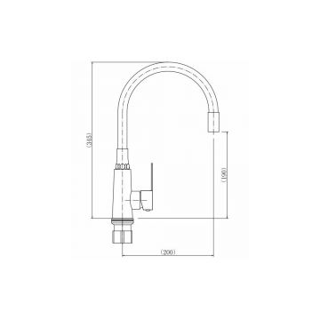 Смеситель для кухни с гибким изливом Fashun (Фашун) A54301-16, сатин/коричневый