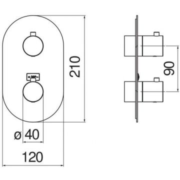 Смеситель для ванны Nobili (Нобили) Live термостатический (внешняя часть) , красное золото WE00102/TRCP