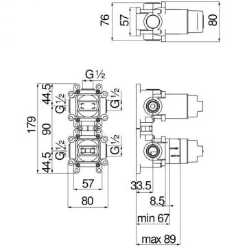 Смеситель для душа Nobili (Нобили) Rubinetterie скрытая часть, черный WE81103