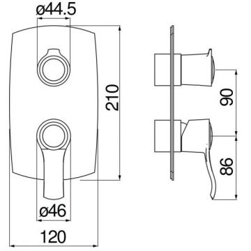 Смеситель для ванны Nobili Sofi (внешняя часть), хром WE81102/SICR