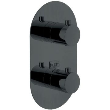 Смеситель для ванны Nobili (Нобили) Live термостатический (внешняя часть) , глянцевый черный WE00102/TFLP