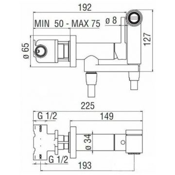 Комплект для гигиенического душа Nobili (Нобили) встроенный (Смеситель + гигиеническая лейка + шланг) хром AV00600CR