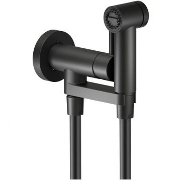 Комплект для гигиенического душа Nobili (Нобили) встроенный (Смеситель + гигиеническая лейка + шланг) матовый черный AV00600BM