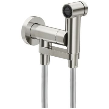 Комплект для гигиенического душа Nobili (Нобили) встроенный (Смеситель + гигиеническая лейка + шланг) , шлифованный хром AV00600IX