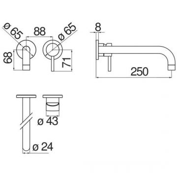 Смеситель для раковины Nobili (Нобили) Live (внешняя часть) , матовый черный LV00199/2BM