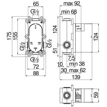 Смеситель для ванны Nobili (Нобили) Rubinetterie (скрытая часть) , черный WE81100