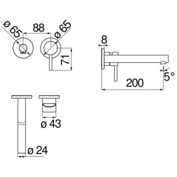 Смеситель для раковины Nobili (Нобили) Live на 2 отверстия, хром LV00499/1CR
