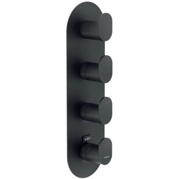 Смеситель для ванны Nobili (Нобили) Up термостатический 4 выхода (внешняя часть) , матовый черный UP94104BM