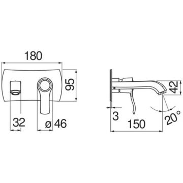 Смеситель для раковины Nobili (Нобили) Sofi (внешняя часть) 150, золото SI98198GDP