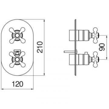 Смеситель для душа Nobili (Нобили) Grazia термастатический на 2 потребителя (внешняя часть) , бронза GRC5102BR