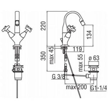Смеситель для биде Nobili (Нобили) Carlos Primero T3 хром CP219/1T3CR