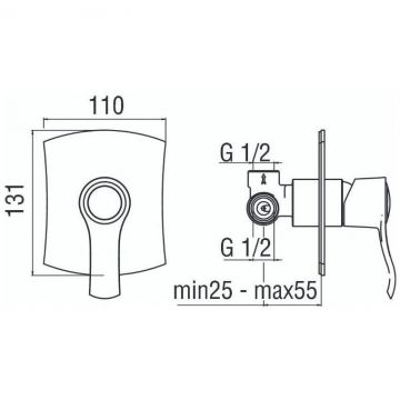 Смеситель для душа Nobili (Нобили) Sofi (внешняя и скрытая часть) , бронза SI98108BR