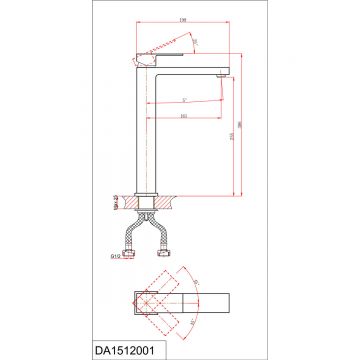 Смеситель для раковины DK (ДК) Bayern.Liszt DA1512007 высокий, матовое золото