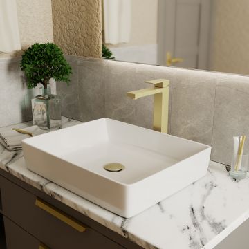 Смеситель для раковины DK (ДК) Bayern.Liszt DA1512007 высокий, матовое золото