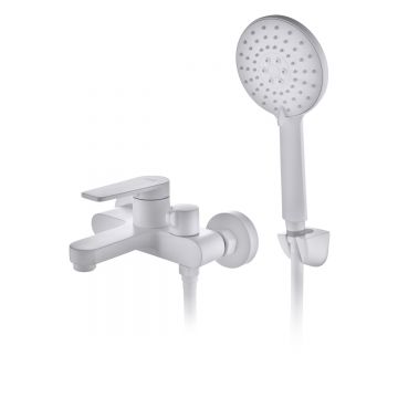 Смеситель для ванны с душем DK (ДК) Bayern.Frth DA1523208 белый матовый