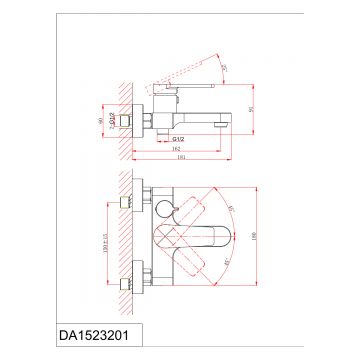 Смеситель для ванны с душем DK (ДК) Bayern.Frth DA1523208 белый матовый