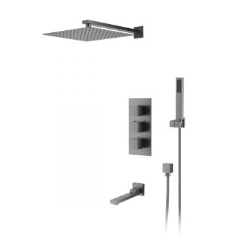 Душевая система для ванны и душа DK (ДК) Bayern.Liszt DA2515606A04 встраиваемая термостатическая с изливом, серый графит