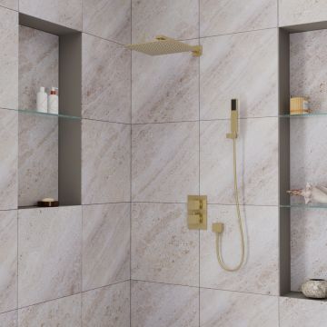 Душевая система для душа DK (ДК) Bayern.Liszt DA2515707A04 встраиваемая термостатическая, матовое золото