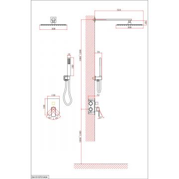 Душевая система для душа DK (ДК) Bayern.Liszt DA1515708A04 встраиваемая, матовый белый