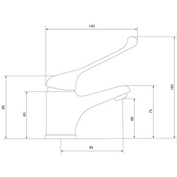 Смеситель Славен (Slaven) для умывальника локтевой Хирург Х (СЛ-ОД-Х10) хром