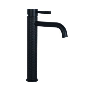 Смеситель Славен (Slaven) для умывальника с высоким корпусом, черный (СЛ-ОД-Д14)