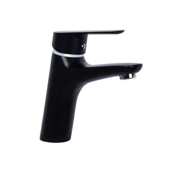 Смеситель Славен (Slaven) для умывальника с литым изливом, черный (СЛ-ОД-Г1Ч)