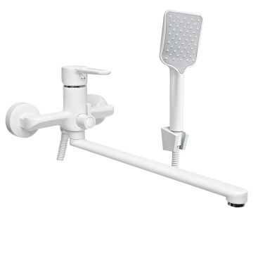 Смеситель для ванны Славен (Slaven) универсальный, одноручный, белый, (СЛ-ОД-Т3Б)