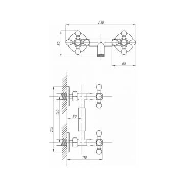 Смеситель для душа ПСМ-Профсан (Profan) PSM-109-К89 Душ тип См-ДшДНРШл хром