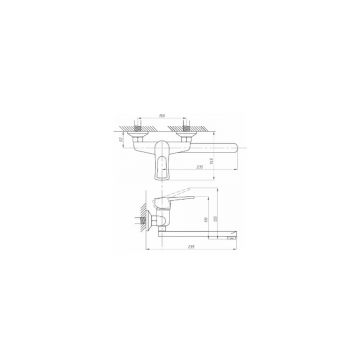 Смеситель для кухни ПСМ-Профсан (Profan) PSM-508-017 ПЛЮС настенный тип См-МОРНА, См-УмОРНА хром