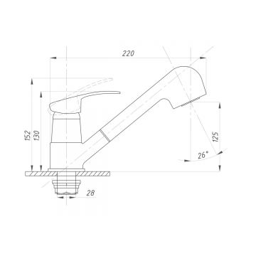 Смеситель для кухни ПСМ-Профсан (Profan) PSM-104-33 с выдвижной лейкой тип См-МОЦБИвА хром