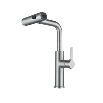 Смеситель для кухни ПСМ-Профсан (Profan) STEEL с выдвижной лейкой (PSM-300-96 ) нержавеющая сталь