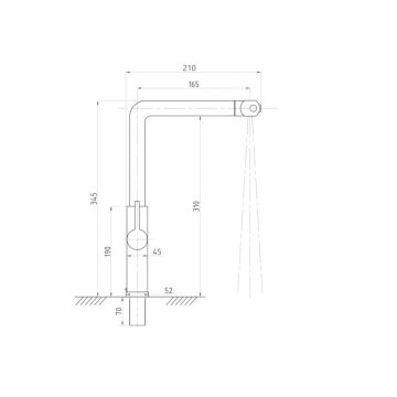 Смеситель для кухни ПСМ-Профсан (Profan) STEEL с выдвижной лейкой графит (PSM-308-96) графит