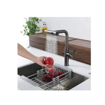 Смеситель для кухни ПСМ-Профсан (Profan) STEEL с выдвижной лейкой графит (PSM-308-96) графит