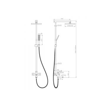 Душевая система Olives (Оливес Санитариес) для ванны с верхним душем GRANADA (05511GN) хром