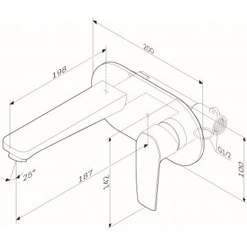 Смеситель Am.Pm (Ам.Пм) для раковины, монтируемый в стену Gem F90A72200 хром
