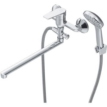 Смеситель Am.Pm (Ам.Пм) для ванны и душа с длинным изливом и душевым набором Gem F90A90100 хром