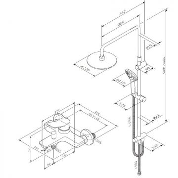 Набор для ванной/душа Am.Pm (Ам.Пм) X-Joy металл, 220 мм, 3 функции, хром, F40885A34