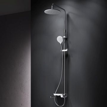 Душевая система Am.Pm (Ам.Пм) Like смеситель-полка, штанга 1030-1460 мм, верхний душ 220 мм, хром, F0780700