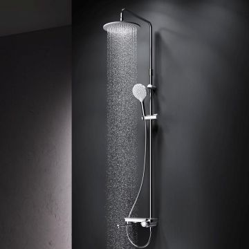 Душевая система Am.Pm (Ам.Пм) Like смеситель-полка, штанга 1030-1460 мм, верхний душ 220 мм, хром, F0780700