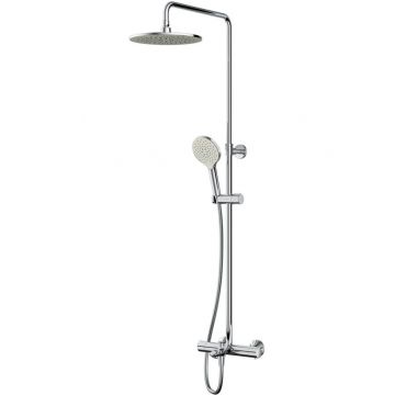 Душевая система Am.Pm (Ам.Пм) Like смеситель для ванны и душа с термостатом, верхний душ d 250 мм, ручной душ, хром, F0780564